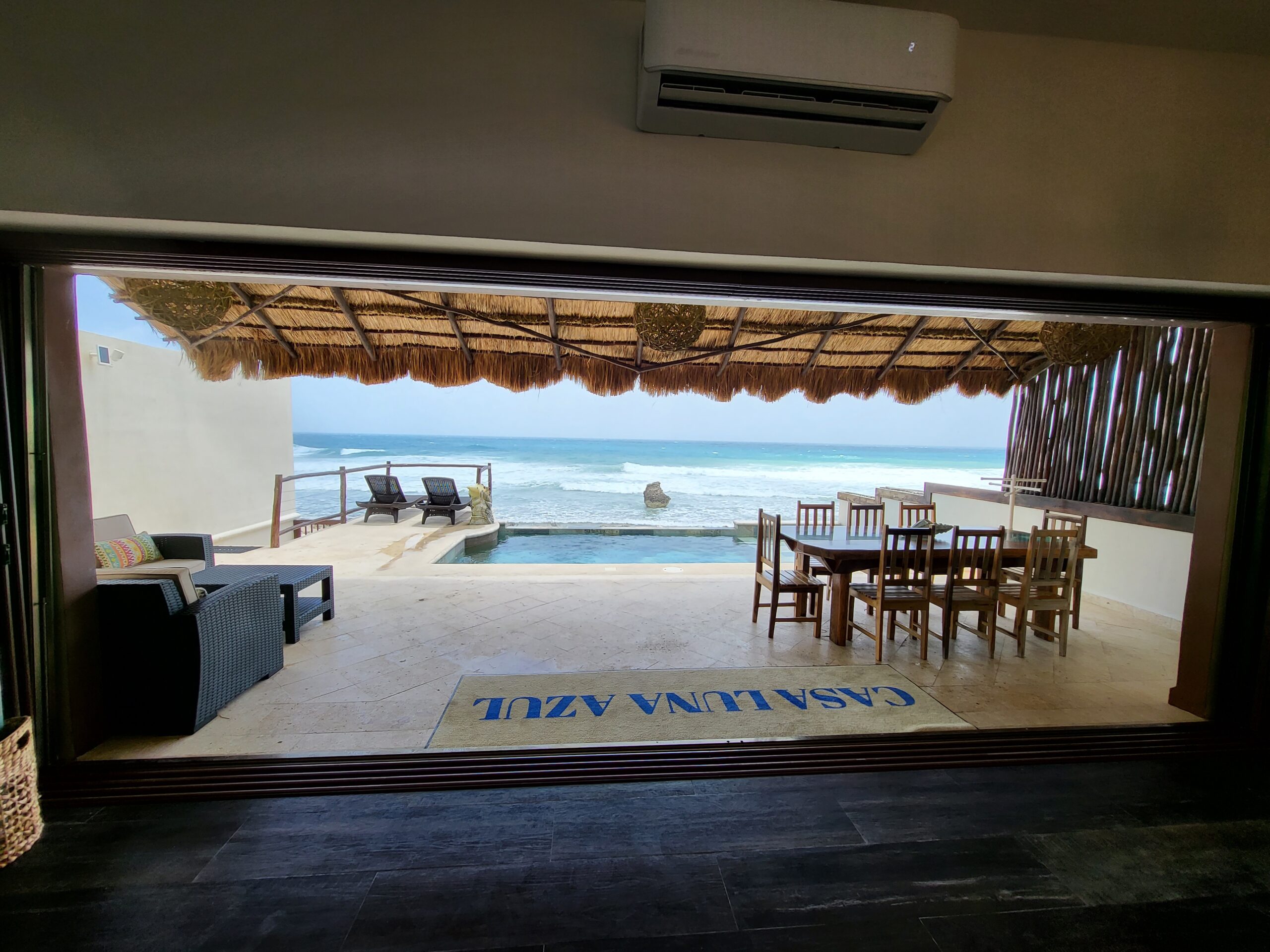 View pool beach Casa Luna Azul Isla Mujeres Mexico Vacation Rental