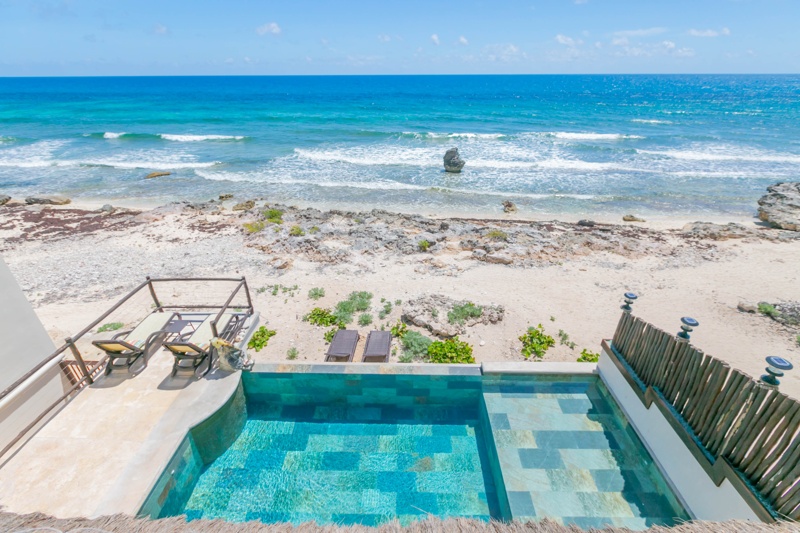 View Pool Beach Casa Luna Azul Vacation Rental Home Isla Mujeres, Mexico